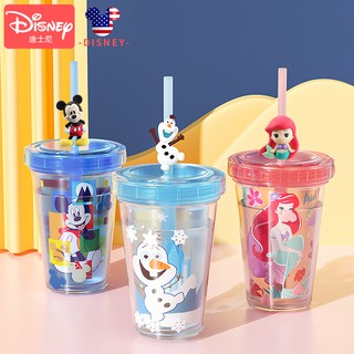 🥤🥤Disney  สินค้าลิขสิทธิ์แท้  ‼️ ลายใหม่  หัดดูดหลอด ขนาด ฝาปิดพร้อมหลอด 320ml เทไม่หก  แก้วกาแฟ แก้วใส่เครื่องดื่ม