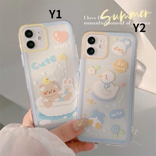 เคสโทรศัพท์มือถือ ซิลิโคนนุ่ม ลายการ์ตูนหมี กระต่าย เป็ดน่ารัก สําหรับ Realme 5 5i 6i C3 C35 C21Y C25Y C21 Realme C11 C11 2021 C25 C15 C12 C2 HOSTR