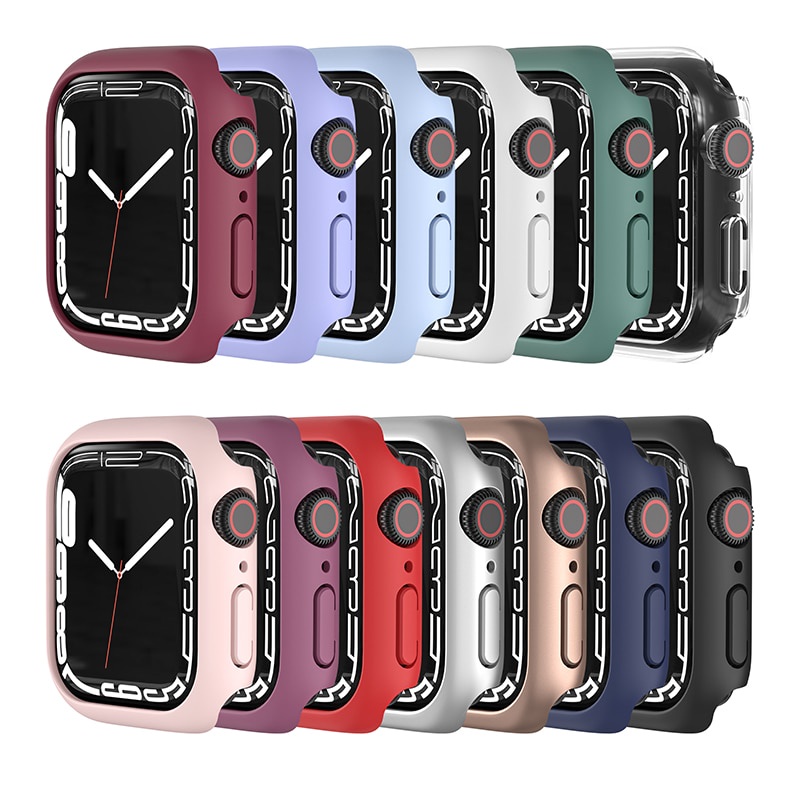 41mm 45mm Cover for apple Watch 7 case Hard PC Bumper Matte Protective for Watch Series 7 watchcase 