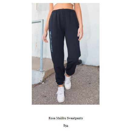 rosa malibu sweatpants