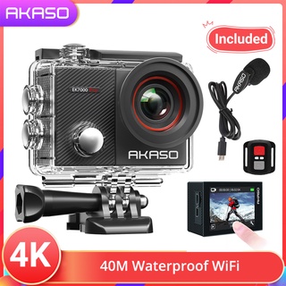 AKASO EK7000 pro กล้องแอคชั่น 4k/25 fps 16 mp กันน้ํา พร้อมหน้าจอสัมผัส 2 นิ้ว สามารถปรับมุมได้ 40 เมตร