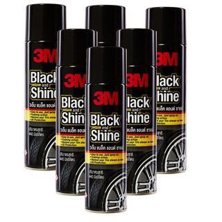 3M Black and Shine x6กป โฟมทำความสะอาดเคลือบเงาและปกป้องยางรถยนต์440 ml.