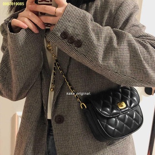 🍰จัดส่งที่รวดเร็ว🍰Lingge chain bag women s 2022 new fashion saddle bag all-match messenger bag