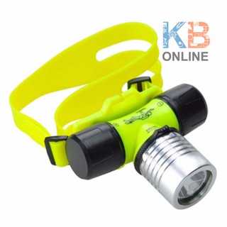 ไฟฉายกันน้ำรัดหัวดำน้ำ ABS + อลูมิเนียม 85X100 มม Diving flashlight waterproof strap ABS + Aluminum 85X100 mm.