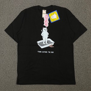 เสื้อยืด KAOS KAOS RIPNDIP THINK OUTSIDE THE BOX สีดํา ของแท้ พรีเมี่ยม