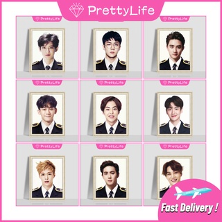 【PL】ชุดงานจิตรกรรมเม็ดบีดทรงเพชร 5d DIY รูป EXO Idol สไตล์เกาหลีสําหรับตกแต่งบ้าน 30x40ซม./40x50ซม.