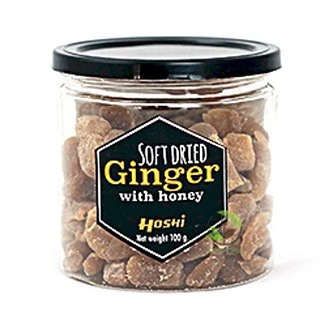 Hoshi ขิงแช่อิ่ม อบแห้ง แบบนุ่ม ผสมน้ำผึ้ง 100g. อร่อย มีประโยชน์ #8859169850108---