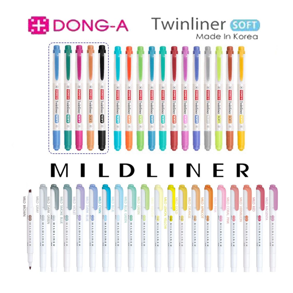 (ล้างสต็อก) Mildliner Twinliner highlighter Zerba DongA ไฮไลท์ มายไลเนอร์ ทวินไลเนอร์
