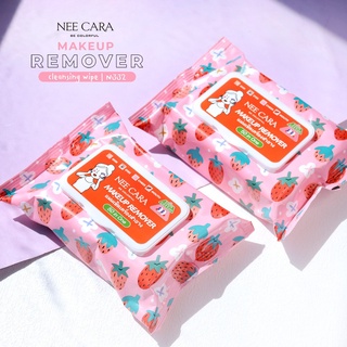 เช็ดเครื่องสำอาง Nee Cara N332 Makeup Remover Clqhsg Wipe ลบเกลี้ยงผิวเฟรช เมคอัพกันน้ำก็ลบเกลี้ยง กลิ่นสตอเบอรี่