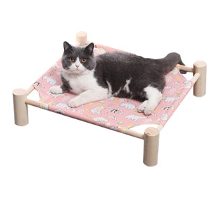 [ABC cat] [ที่นอนเปล004] (พร้อมแพคเกจ) ที่นอนสัตว์เลี้ยง เปลขาไม้ ที่นอนแมว ที่นอนสุนัข