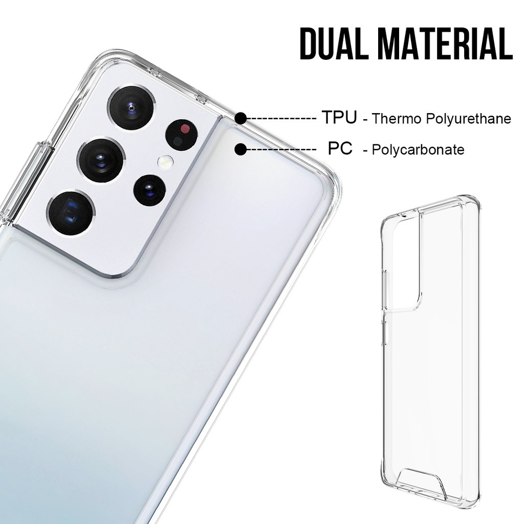 SPACE เคสใสกันกระแทก SAMSUNG S23/S23PLUS/S23Ultra/S21FE/S22/S22PLUS/S22ULTRA/A53 5G/A52S/S21plus เคสใส เคสกันกระแทก - รูปที่ 2