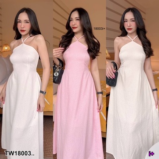 TW18003 แม็กซี่เดรสยาว สายคล้องคอ