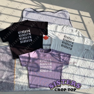 คุณผู้หญิง ® | เสื้อยืด ลาย Sisters CROP TOP - RIB CROP TOP