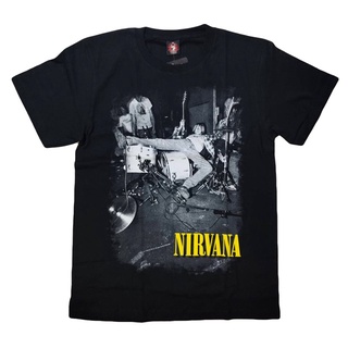 คอตต้อนคอกลม✌เสื้อวง Nirvana T shirt เสื้อวงร็อค NirvanaS-5XL