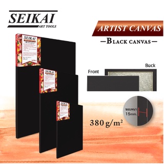 Seikai Canvas ผ้าใบวาดรูปแคนวาส สีดำ COTTON 100% ขนาด 80x100 ซม.