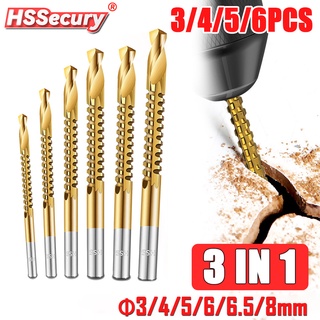 ดอกสว่านเกลียว โคบอลต์ เมตริก คอมโพสิต ดอกต๊าป เจาะ เจาะ ขัด งานไม้ HSS Twist Drill Tool 6 ชิ้น