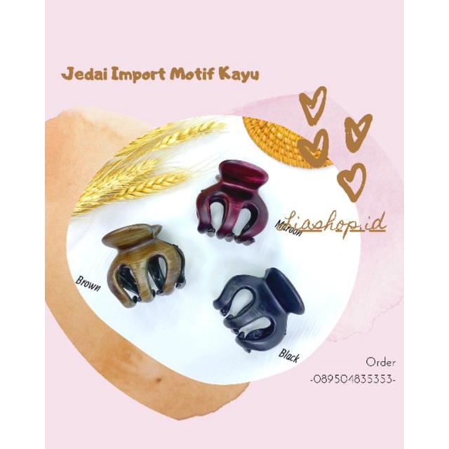 Kayu Wood Motif Jedai/ Jedai นําเข้าขนาดใหญ่ ขนาด 5 ซม./ Ori Jedai Hair Jedai ราคาต่อชิ้น