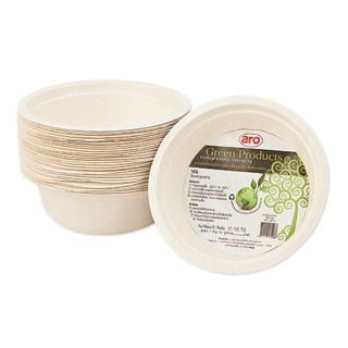 ชามไบโอชานอ้อย ขนาด 500 มล. แพ็ค 50 ใบ Aroma Bowl Bio-Cane Sugar Size 500 ml. Pack of 50 cards.