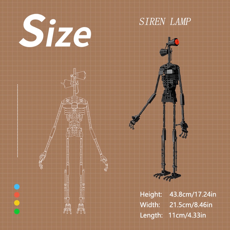 Siren Head moc 299PCS บล็อกบล็อกตัวต่อของเล่นสําหรับของเล่นเด็กบล็อกของเล่นเพื่อการศึกษา DIY