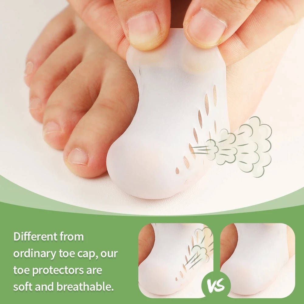 2 ชิ้น ระบายอากาศ ซิลิโคนนุ่ม ป้องกันนิ้วเท้า ขนาดใหญ่ / ทนทาน แยกนิ้วเท้า แคลลัส / ตัวป้องกันนิ้วหัวแม่มือ ยืดหยุ่น แบบพกพา - รูปที่ 2