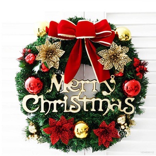 Christmas Ornameents Christmas Wreath Circle Rattan Mistletoe Balls Wreath Door Hanging Decoration celebrate