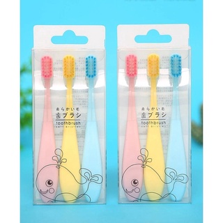 แปรงสีฟันเด็ก ขนนุ่ม ใช้ง่าย ไม่เจ็บ จับง่าย ถนัดมือ 3 ชิ้น …
