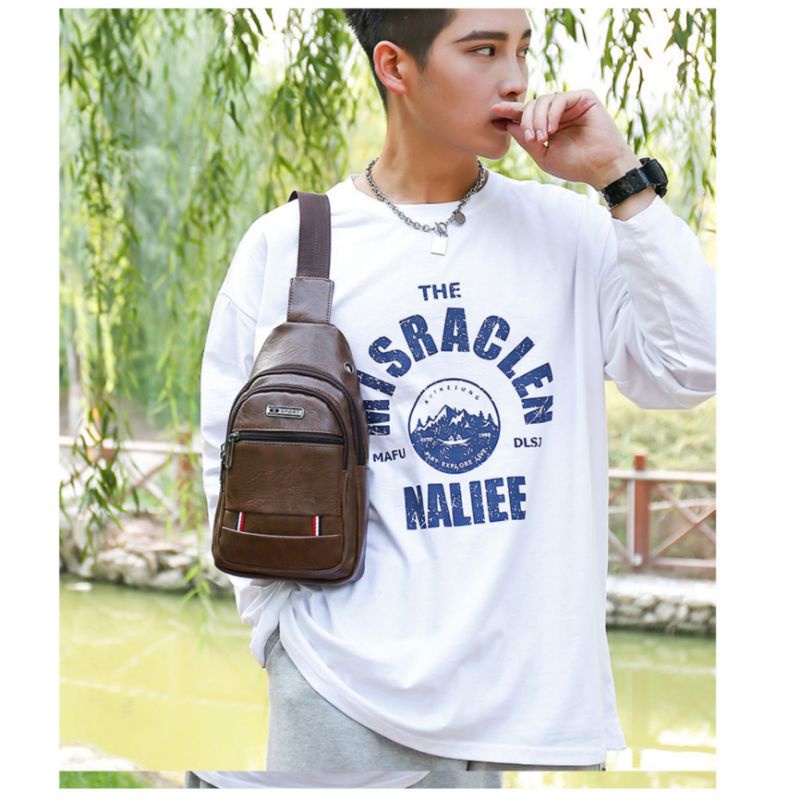 [จัดส่ง​ใน​ 24​ ชม.]​ กระเป๋า​คาดอก กระเป๋าสะพายพาดลำตัว ใบใหญ่​ 4 ช่องซิป กันน้ำ มี 3 สี​ให้เลือก​ (HS743)​