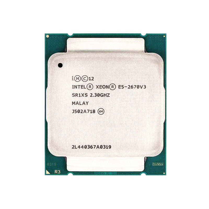 ❦☒☸โปรเซสเซอร์ Intel Xeon E5 2670 V3 Cpu E5-2670V3 Sr1Xs 2.30Ghz 30M 12-Cores Lga 2011-3