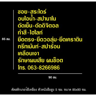 P250 สติกเกอร์เสริมสวย  ขนาด 85x90 ซม. สำหรับติดกระจก