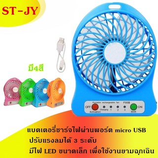 พัดลมMini พัดลมมือถือ แบบพกพา ปรับได้ 3 ระดับ แบบชาร์จไฟ LEDตั้งโต๊ะ จิ๋วแต่แจ๋ว Mini Usb Fanพัดลมตั้งโต๊ะ