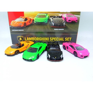 ชุดโมเดลรถเหล็ก Tomica 4 คัน - Lamborghini สินค้าของใหม่ ของแท้ ลิขสิทธิ์ถูกต้อง ขนาดตัวรถยาวประมาณ 7.5 cm