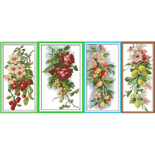 ชุดปักครอสติช ดอกไม้ ผลไม้ (Flower &amp; Fruit cross stitch kit)