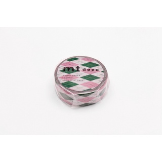 mt masking tape argyle pink (MT01D444) / เทปตกแต่งวาชิ ลาย argyle pink แบรนด์ mt masking tape ประเทศญี่ปุ่น