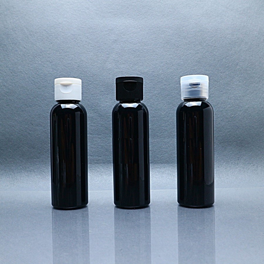 100ML BLACK FLIPTOP BOTTLE CLEAR WHITE BLACK / 100ML FLIPTOP ขวดพลาสติก REFILLABLE CONTAINER