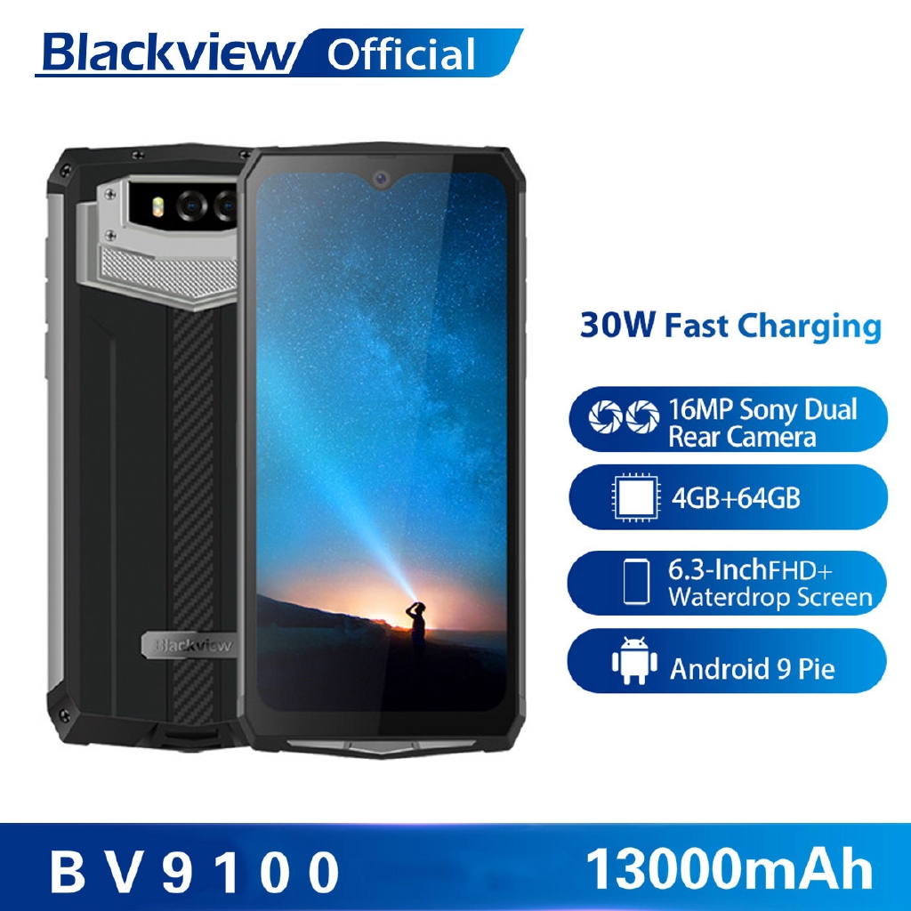 Blackview BV9100 30W Fast Charger 13000mAh IP68 4GB   64GB 4G Rugged Waterproof Smartphone