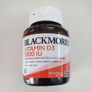 แบล็คมอร์ วิตามินดี 3 1000 ไอยู 60,200 แคปซูล Blackmores Vitamin D3 1000IU 60,200 Capsules