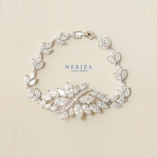 Neriza Jewelry/ ข้อมือเพชรสังเคราะห์เกรดพรีเมี่ยมประกายไฟเทียบเท่าเพชรแท้ จัดส่งฟรีพร้อมกล่อง NB003