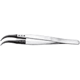 ESD Tweezers ideal-tek 130 mm, PA66/CF30 (Tip), Stainless Steel (Body), Flat; Rounded