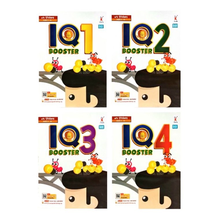 IQ BOOSTER BOOK 1-4 พร้อมสติ๊กเกอร์ (อายุ 5-10)