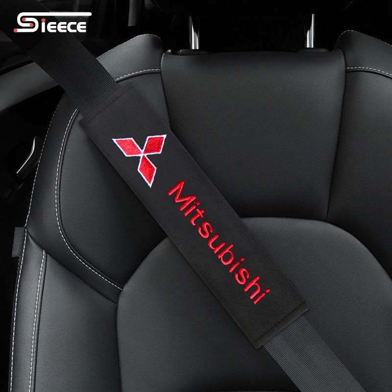 Sieece ที่หุ้มเข็มขัดนิรภัยรถยนต์ สำหรับ Mitsubishi Mirage Triton Attrage Lancer Xpander Strada L300 Pajero Outlander