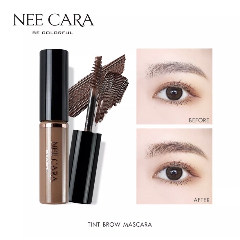 NEE CARA N-590 TINTS BROW MASCARA นีคาร่า มาสคาร่าปัดคิ้ว มีให้เลือ 4 สี กันน้ำ กันเหงื่อ