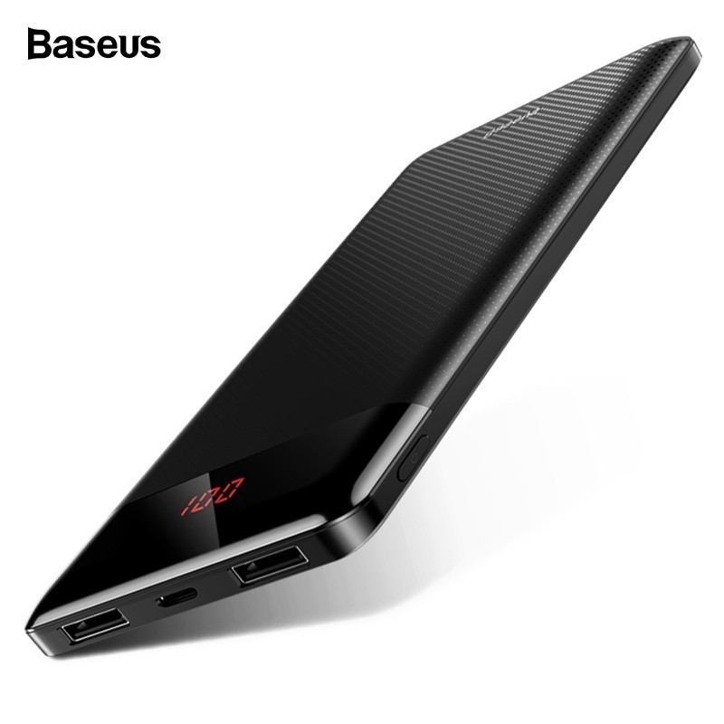 Baseus Super Mini Powerbank 10000 mAh แบตสำรอง พาวเวอร์แบงค์ USB 2 ช่อง มีหน้าจอ