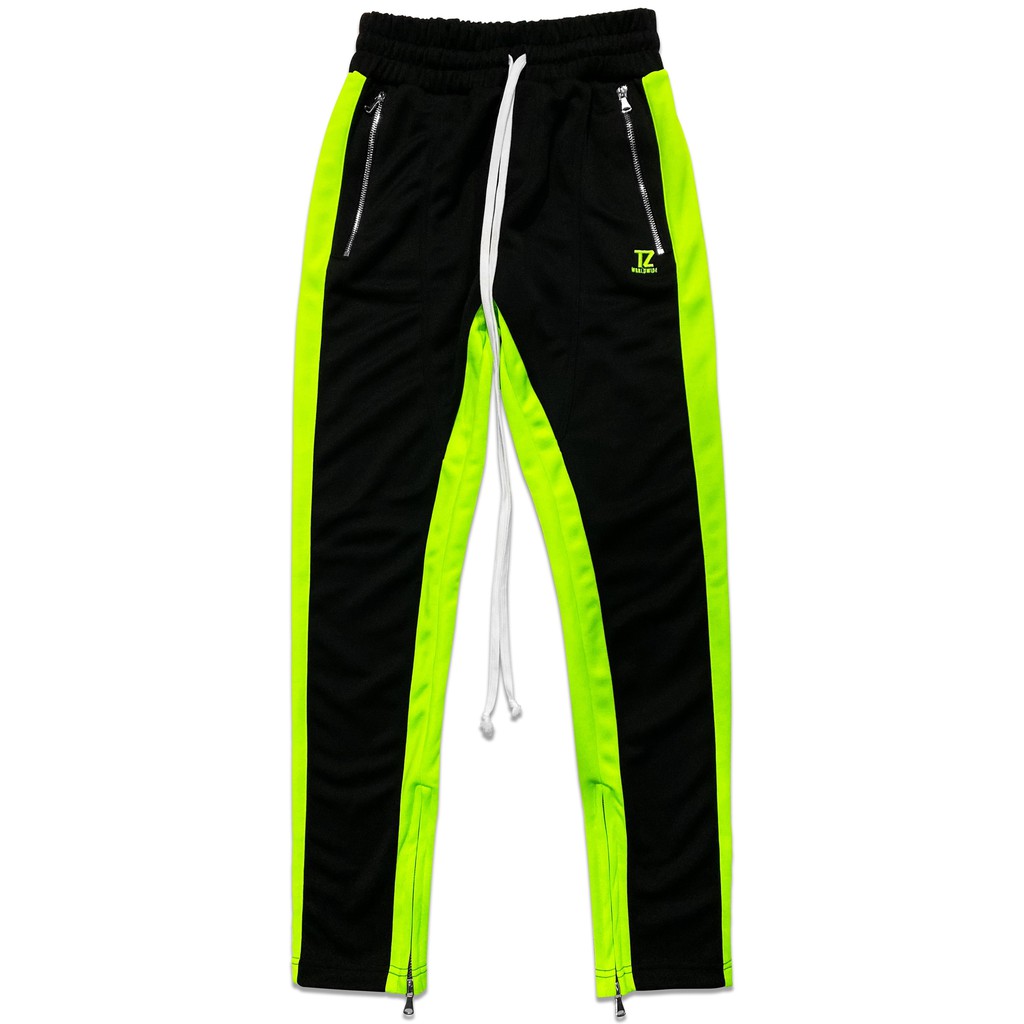 TZ worldwide TZ TRACK PANTS (BLACK/GREEN NEON)