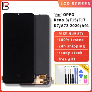 อะไหล่หน้าจอสัมผัส Lcd แบบเปลี่ยน สําหรับ Oppo Reno 3 F15 F17 K7 A73 2020 A91