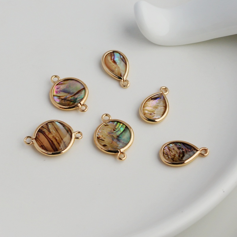 จี้ Water Drop Abalone Shellfish 14k Round Double Circle diy