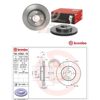 09 C062 11 จานเบรค ล้อ F (ยี่ห้อ BREMBO) รุ่น UV NISSAN March 1.2, Almera ปี 2010-&gt;