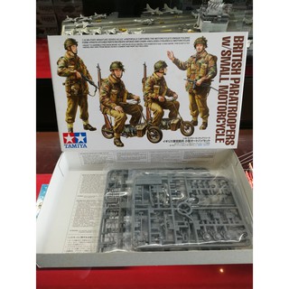 โมเดลประกอบ Tamiya 1/35 TA35337 British Army Airborne soldiers small motorcycle Set