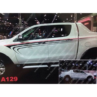 สติ๊กเกอร์งานตัดคอม ลายแบบคล้ายๆ ลายข้างของ MAZDA BT50 Pro Edition BT-50 sticker ติดรถ แต่งรถ มาสด้า เส้นยาว