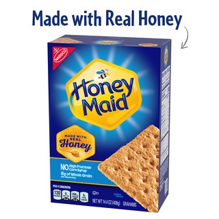 🚚💨พร้อมส่ง!! Nabisco Honey maid Grahams ขนมปังอบกรอบ ผสม น้ำผึ้ง  นาบิสโก้ 408 กรัม คุณภาพระดับพรีเมี่ยม