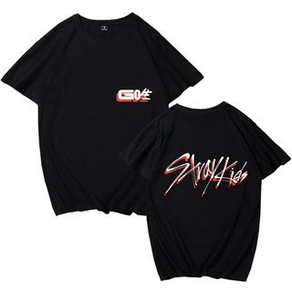 [ปรับแต่งได้]KPOP ผ้าฝ้ายแท้ เสื้อยืด Stray Kids GO LIVE สไตล์เดียวกันคอกลมแขนสั้น TOP PLUS ขนาดผู้ชายและผู้หญิง 2022 ฤด